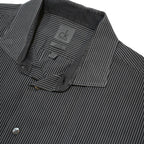 CALVIN KLEIN Mens Black & White Pinstripe Shirt XL Cotton Long Sleeve Formal