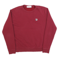 FILA Womens Red Crew Neck L Sweatshirt Cotton Blend Comfortable Casual