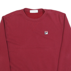 FILA Womens Red Crew Neck L Sweatshirt Cotton Blend Comfortable Casual