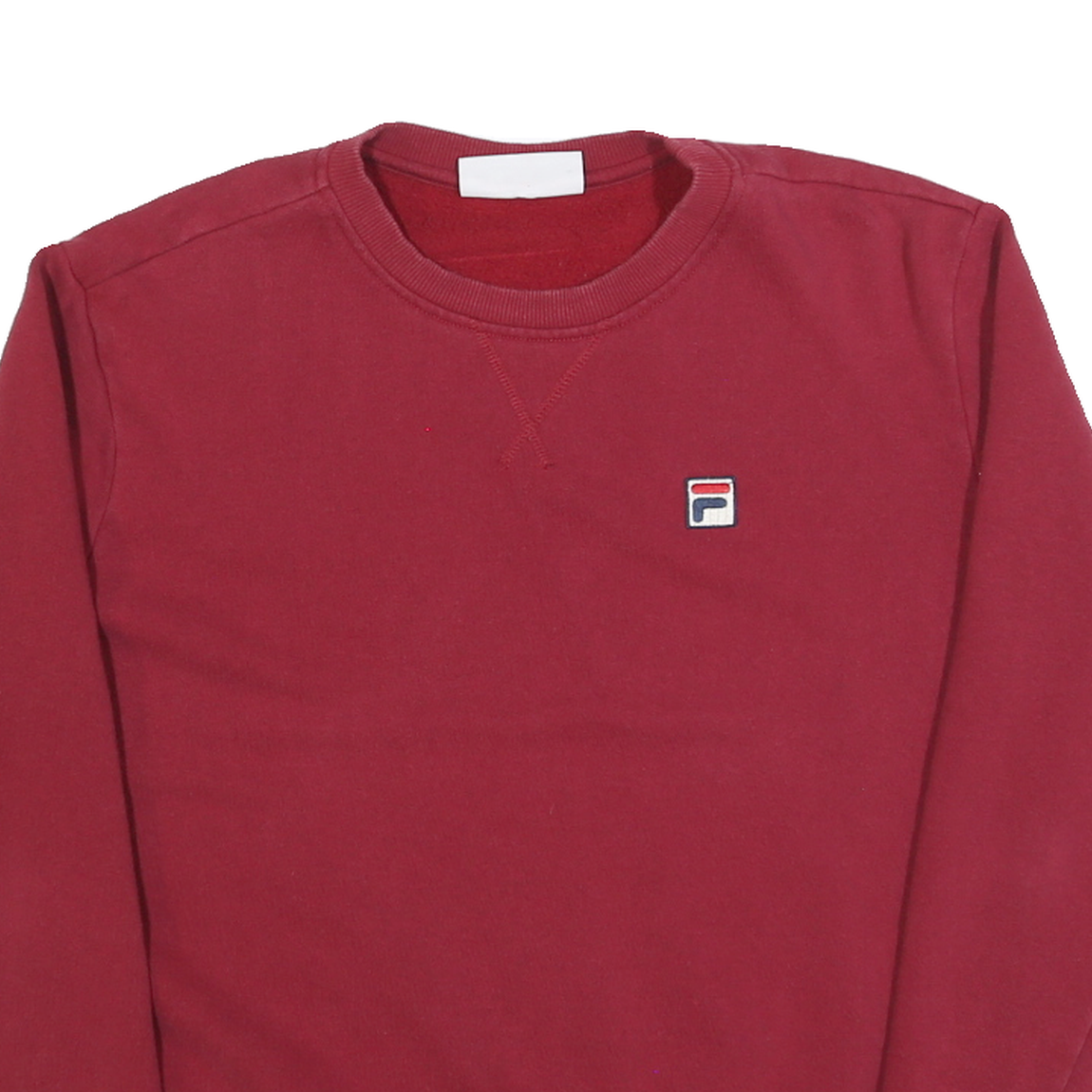 FILA Womens Red Crew Neck L Sweatshirt Cotton Blend Comfortable Casual