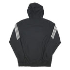 ADIDAS Mens Black & White Track Jacket L Polyester Blend Zip Hooded Sportswear