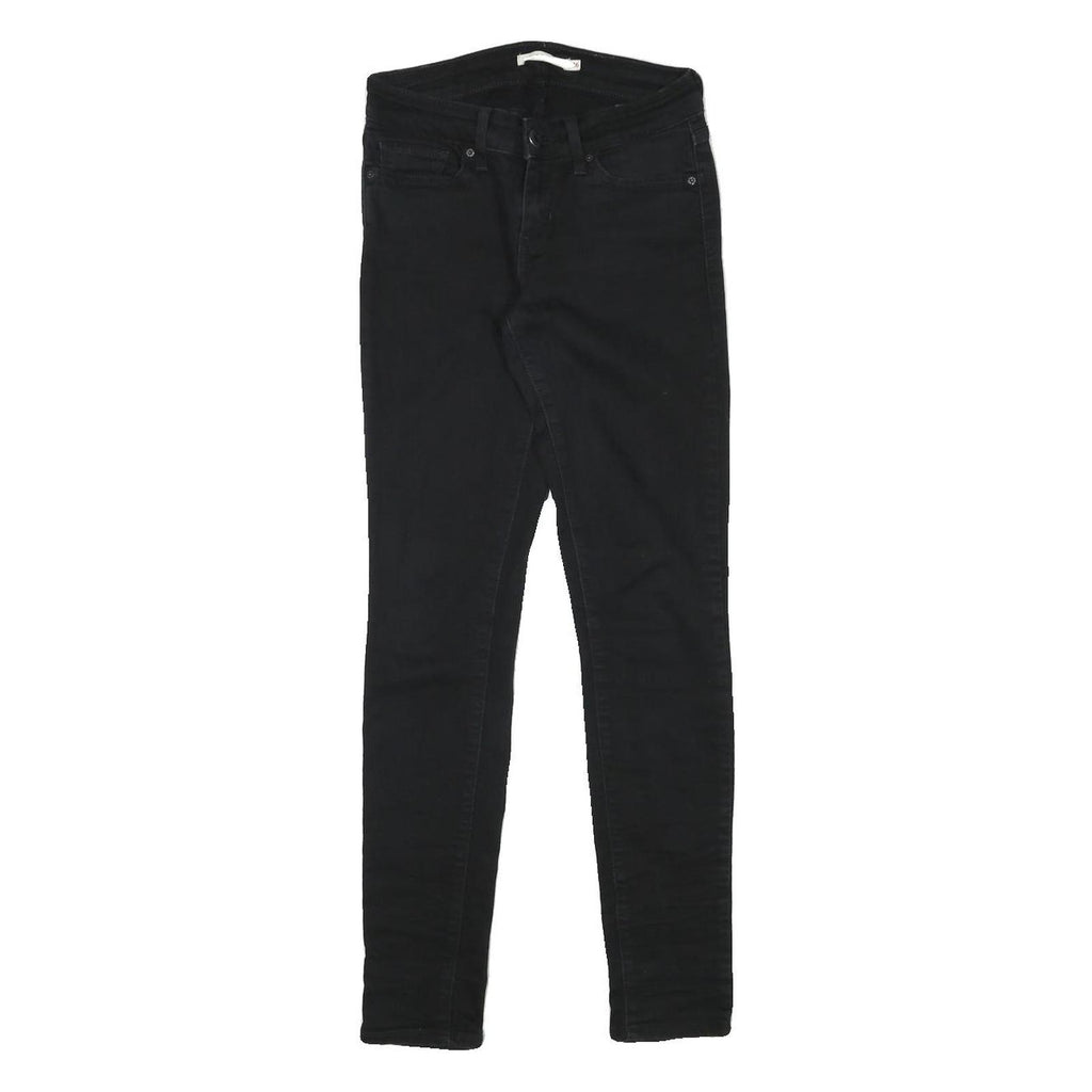 LEVI'S Womens Jeans Black Slim Skinny Denim W24 L28 Zip Cotton Blend