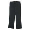 DICKIES Womens Black Regular Fit Straight Leg Trousers W30 L30 Cotton Blend Zip