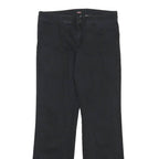 DICKIES Womens Black Regular Fit Straight Leg Trousers W30 L30 Cotton Blend Zip