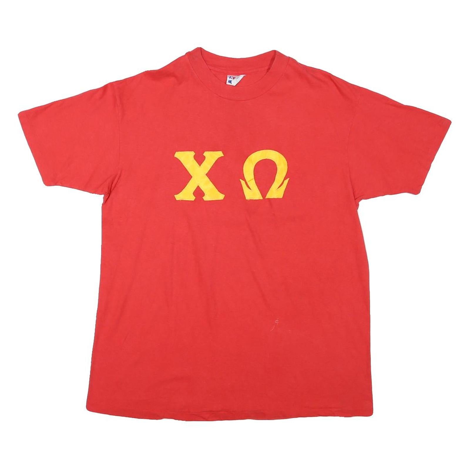 HANES Mens Red XL Cotton Blend Graphic T-Shirt Short Sleeve Crew Neck