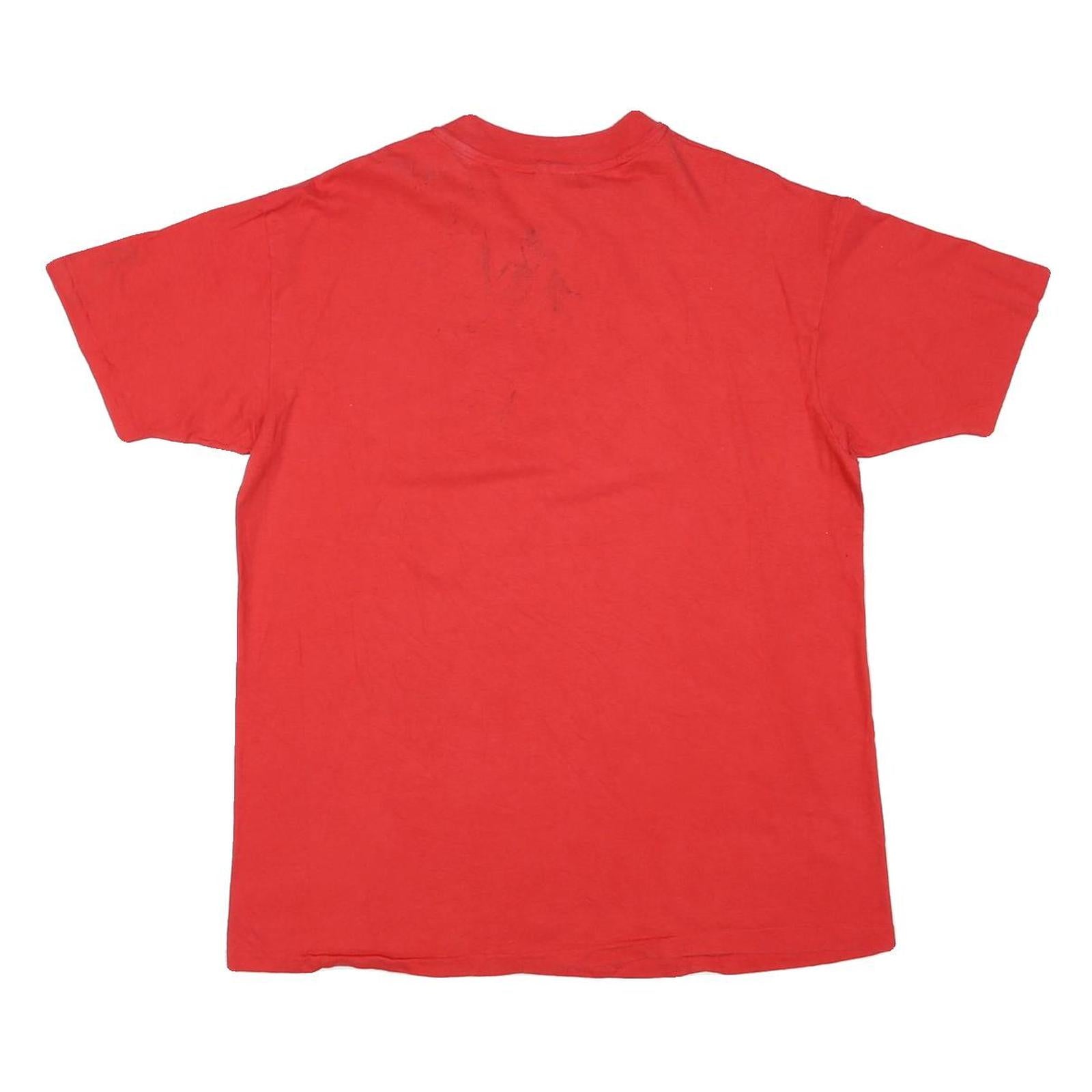 HANES Mens Red XL Cotton Blend Graphic T-Shirt Short Sleeve Crew Neck