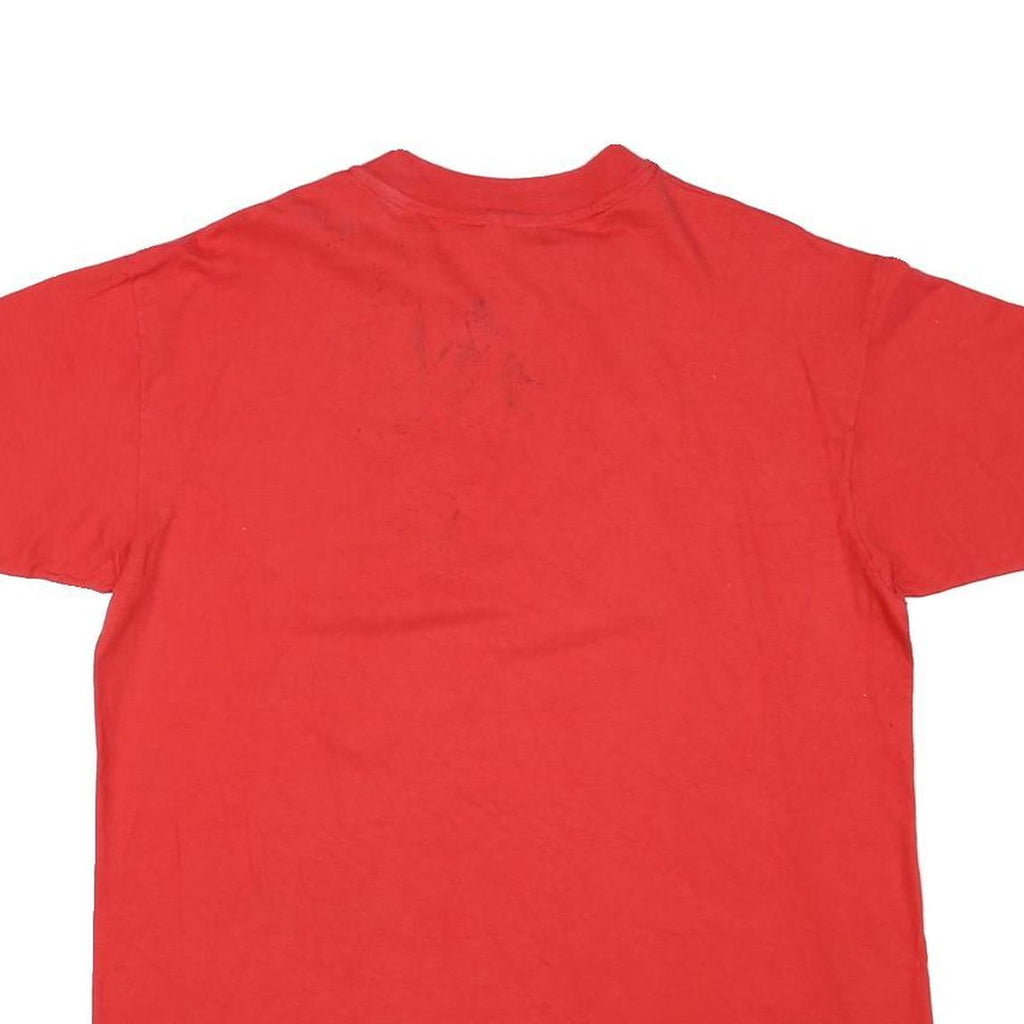 HANES Mens Red XL Cotton Blend Graphic T-Shirt Short Sleeve Crew Neck