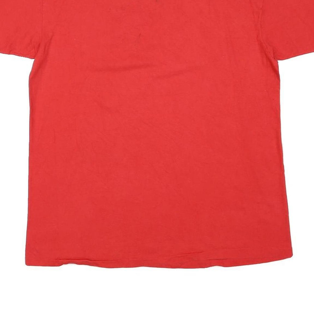HANES Mens Red XL Cotton Blend Graphic T-Shirt Short Sleeve Crew Neck