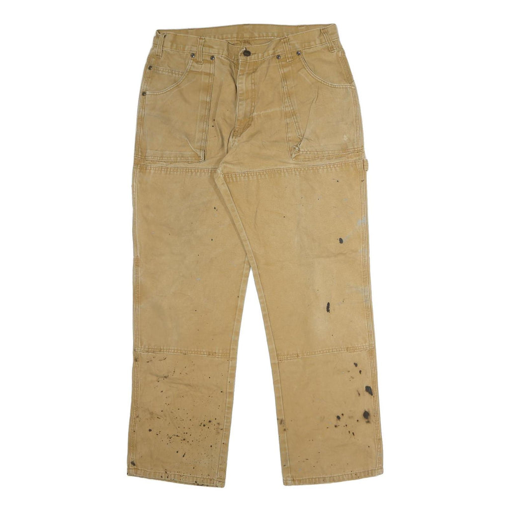 DICKIES Mens Jeans Beige Regular Straight Denim W36 L32 Workwear Utility