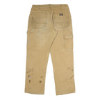 DICKIES Mens Jeans Beige Regular Straight Denim W36 L32 Workwear Utility