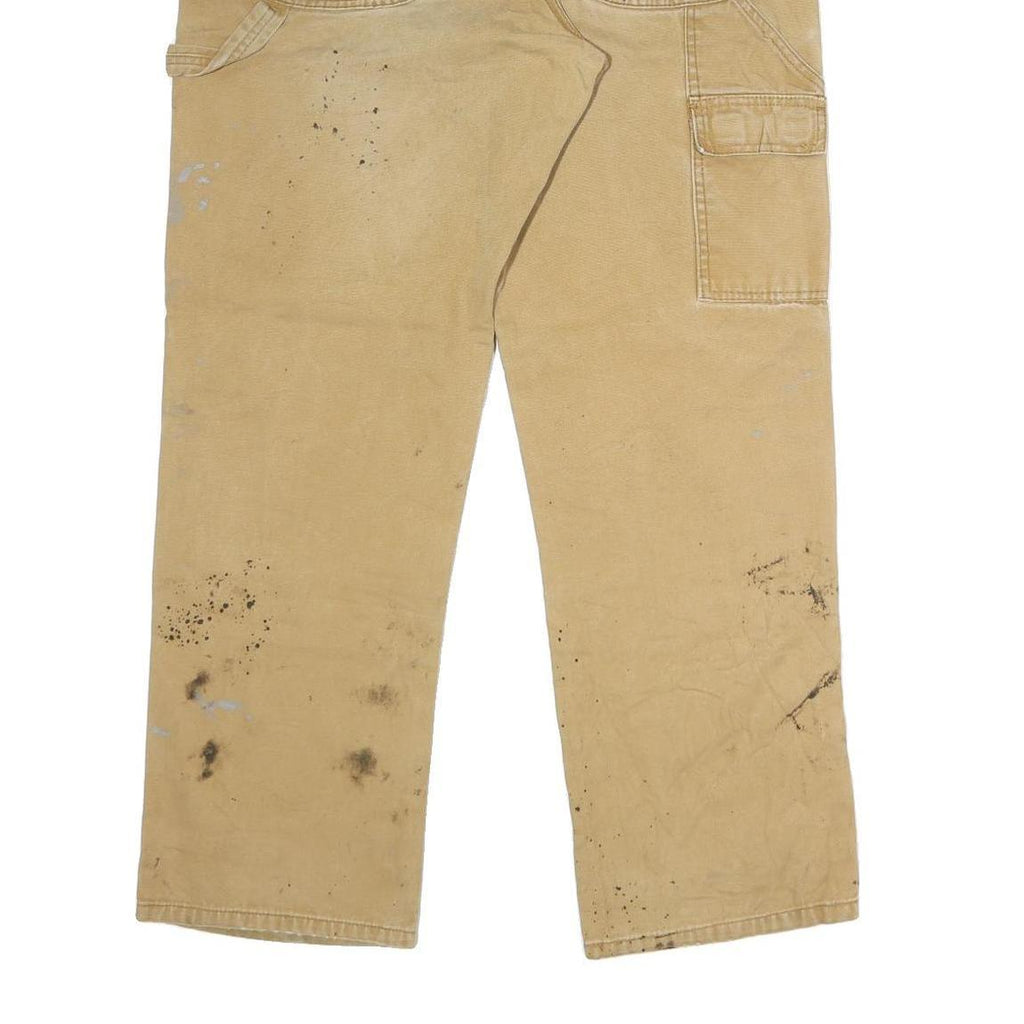 DICKIES Mens Jeans Beige Regular Straight Denim W36 L32 Workwear Utility