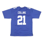 NFL Mens Blue Ny 21 Collins Graphic T-Shirt L Short Sleeve Crew Neck