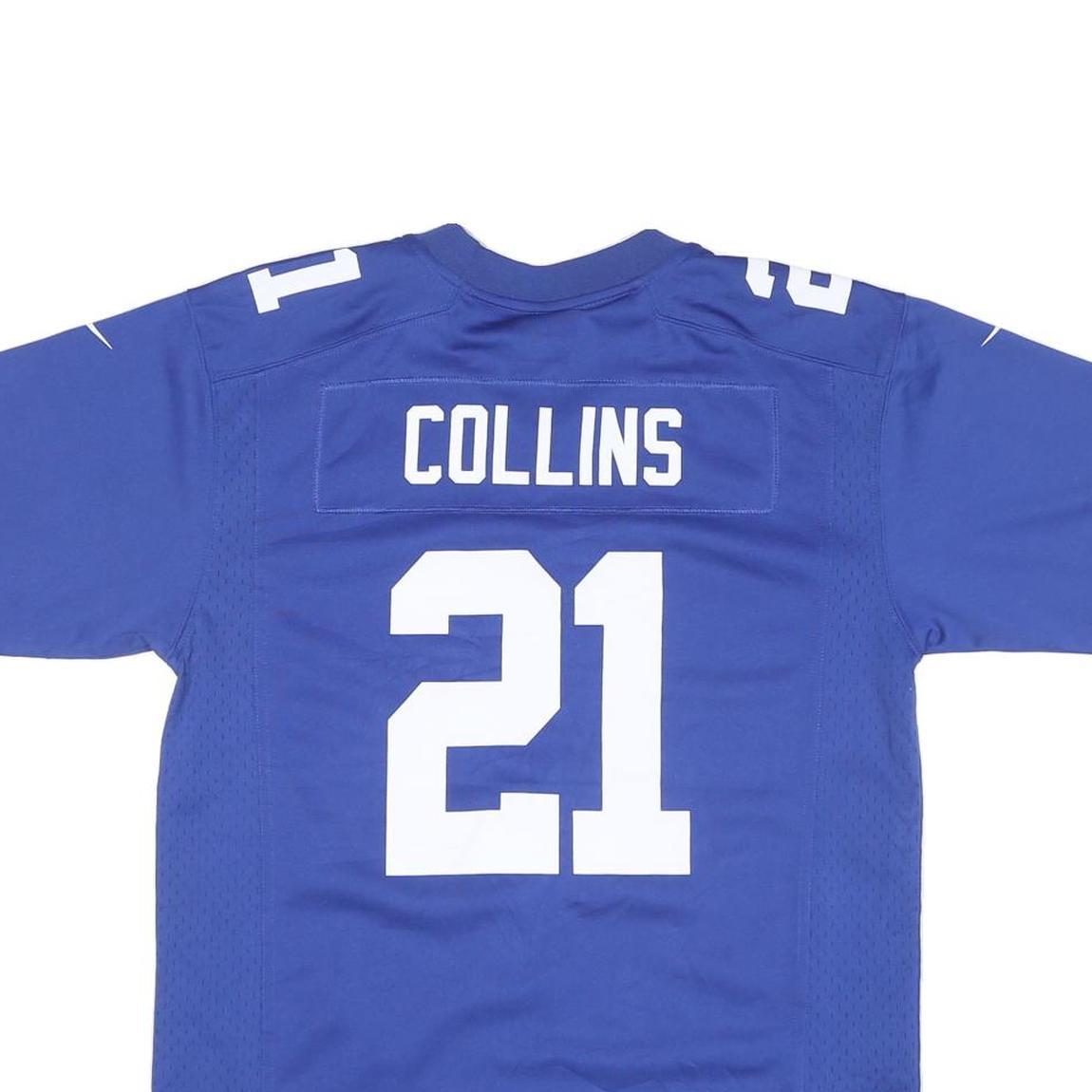NFL Mens Blue Ny 21 Collins Graphic T-Shirt L Short Sleeve Crew Neck