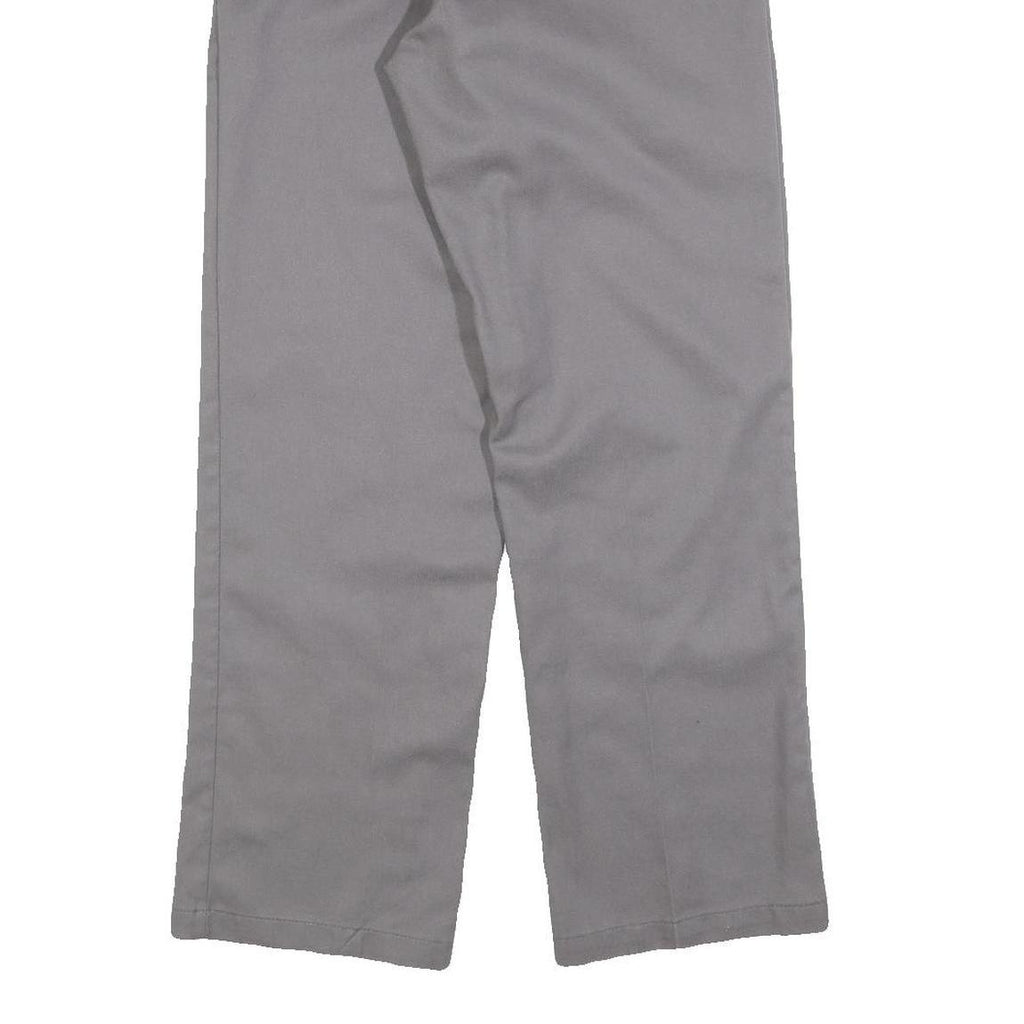 DICKIES Mens Cotton Blend Grey Regular Straight Trousers W32 L30 Workwear