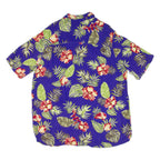 KING SIZE Tall Mens Hawaiian Shirt Purple Floral L