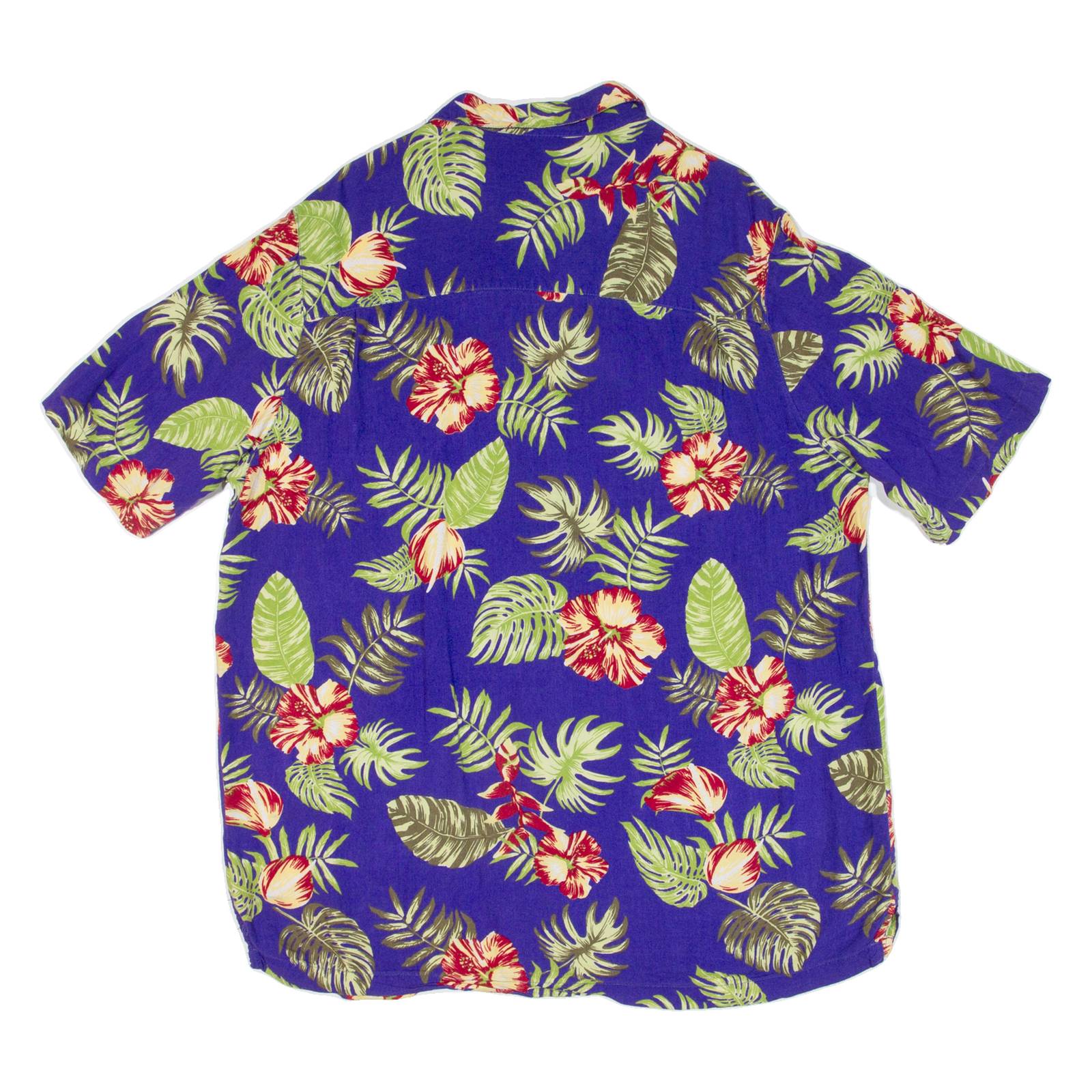 KING SIZE Tall Mens Hawaiian Shirt Purple Floral L
