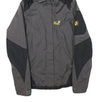 JACK WOLFSKIN Womens Black & Grey Outdoor Jacket XS Polyester Blend Zip Hooded