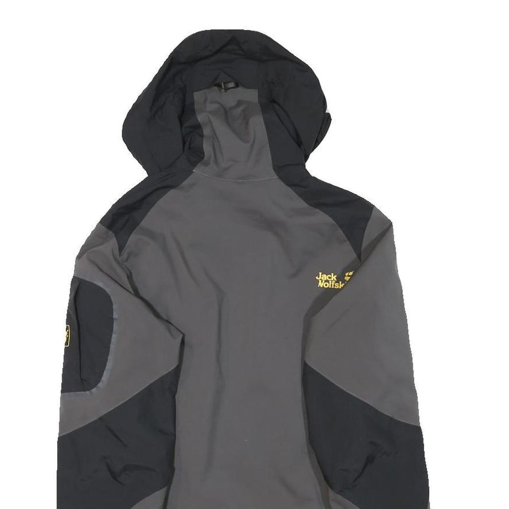 JACK WOLFSKIN Womens Black & Grey Outdoor Jacket XS Polyester Blend Zip Hooded