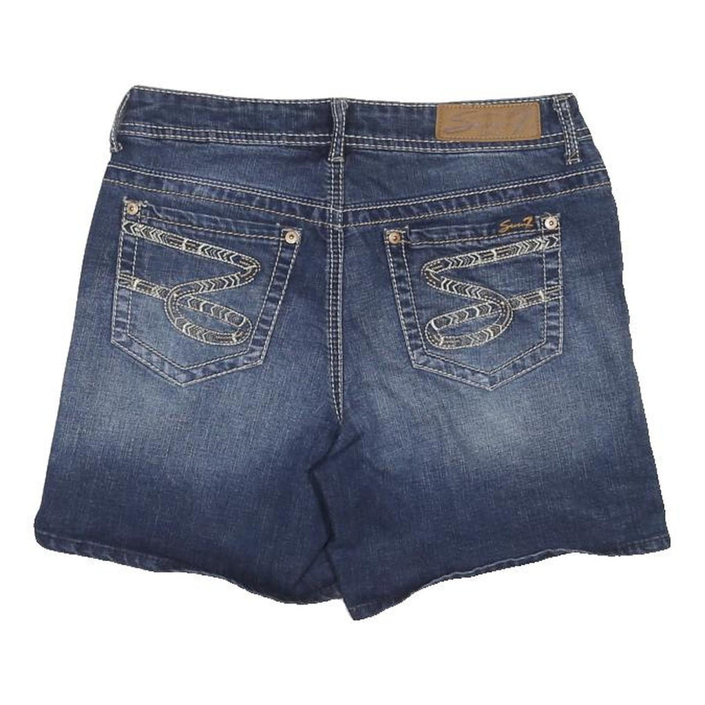 SEVEN 7 Womens Denim Blue Casual Shorts UK 10 W30 Cotton Blend