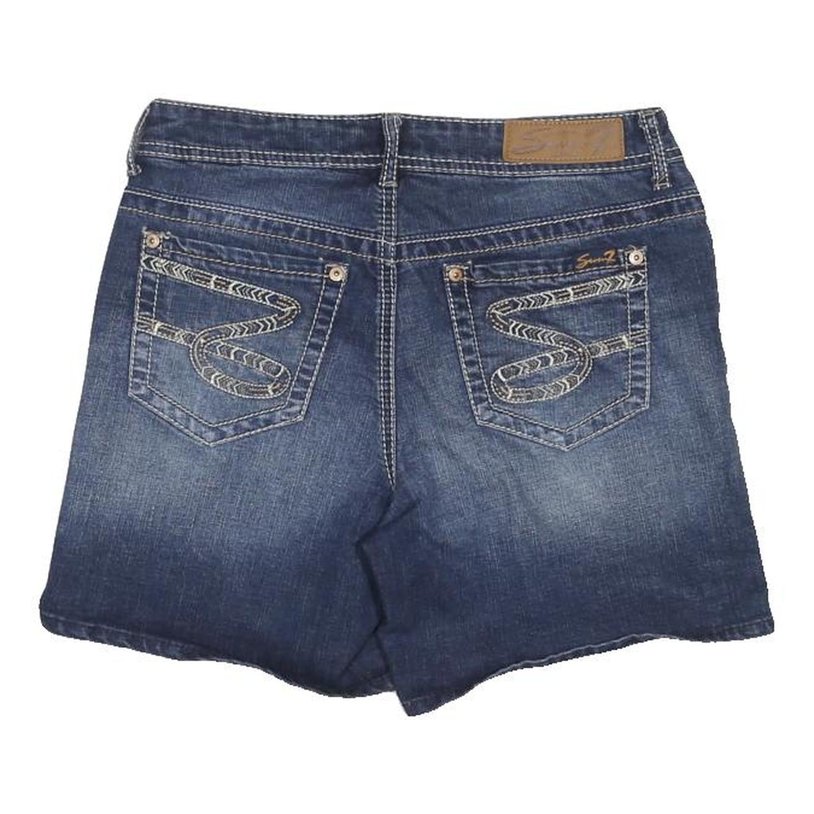 SEVEN 7 Womens Denim Blue Casual Shorts UK 10 W30 Cotton Blend