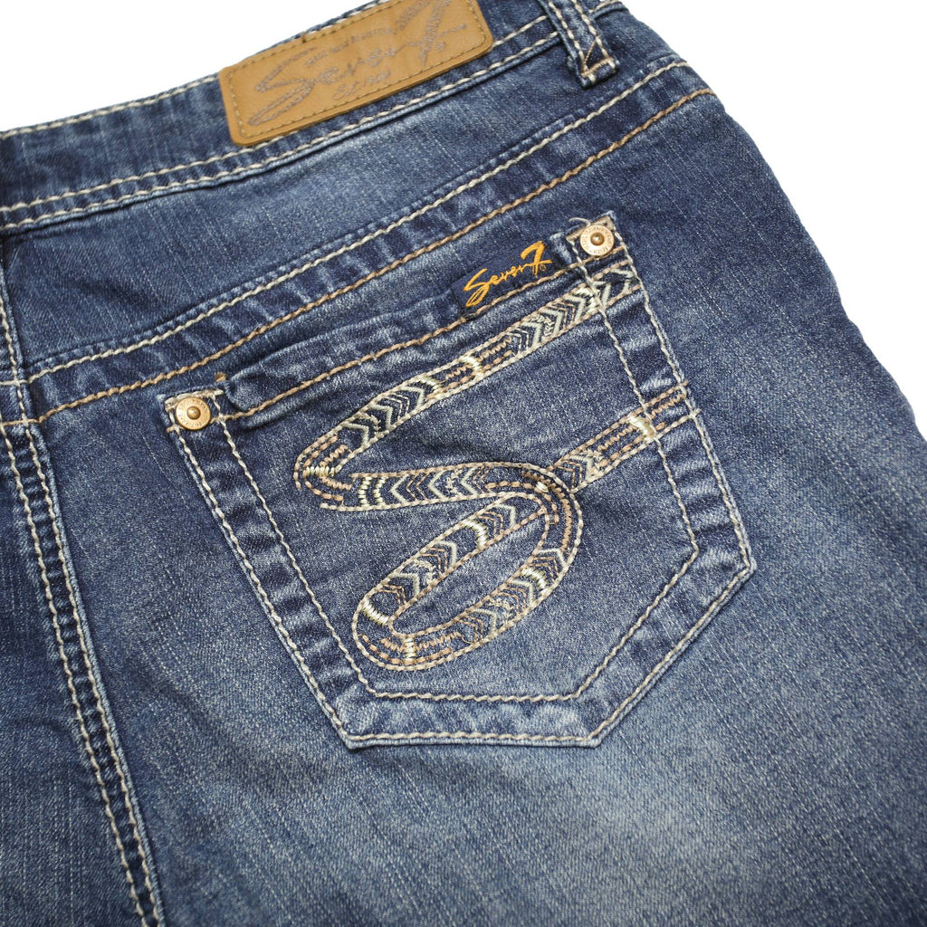 SEVEN 7 Womens Denim Blue Casual Shorts UK 10 W30 Cotton Blend