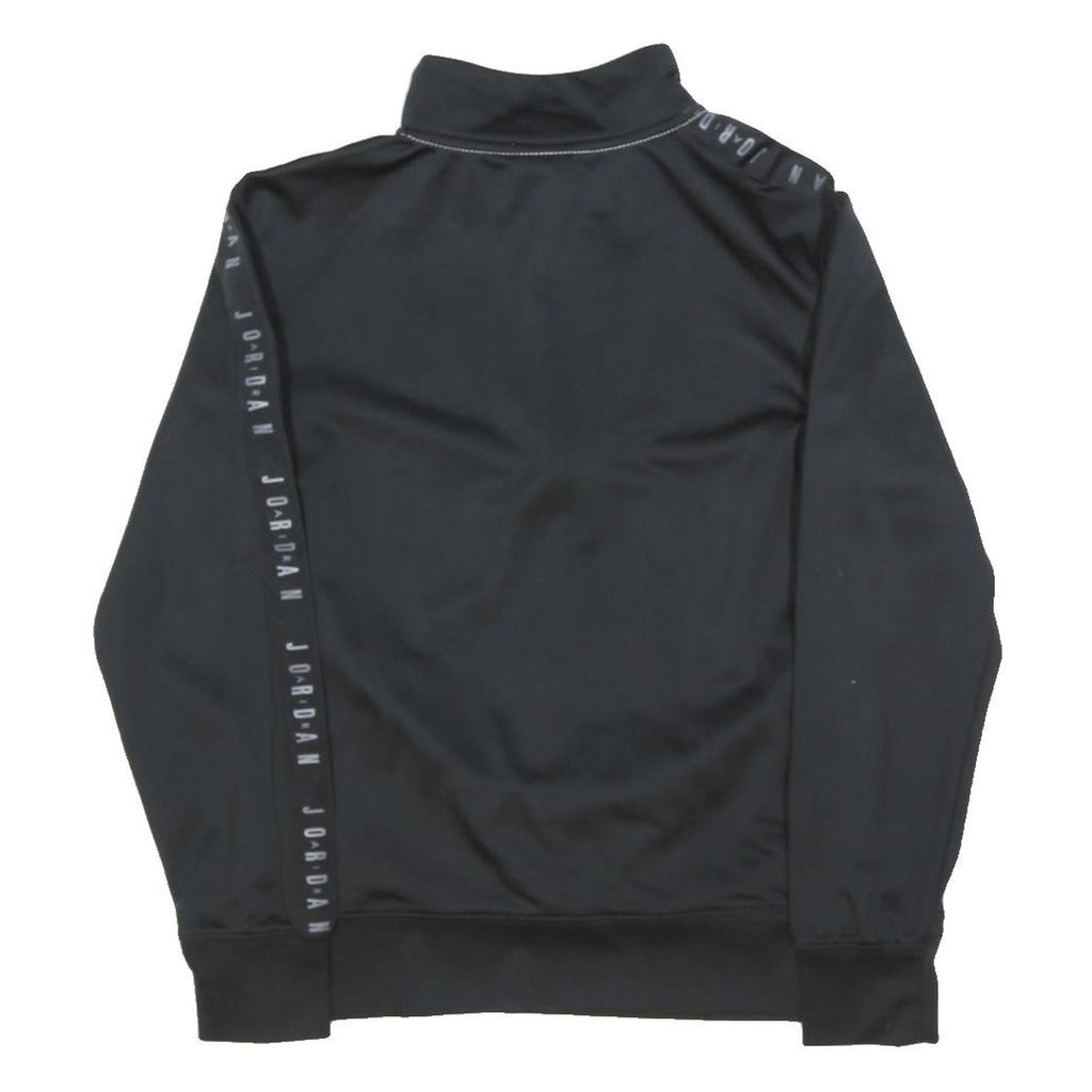 JORDAN Boys Black & White Sports Half Zip Polyester Jacket 10-11Y Track Top