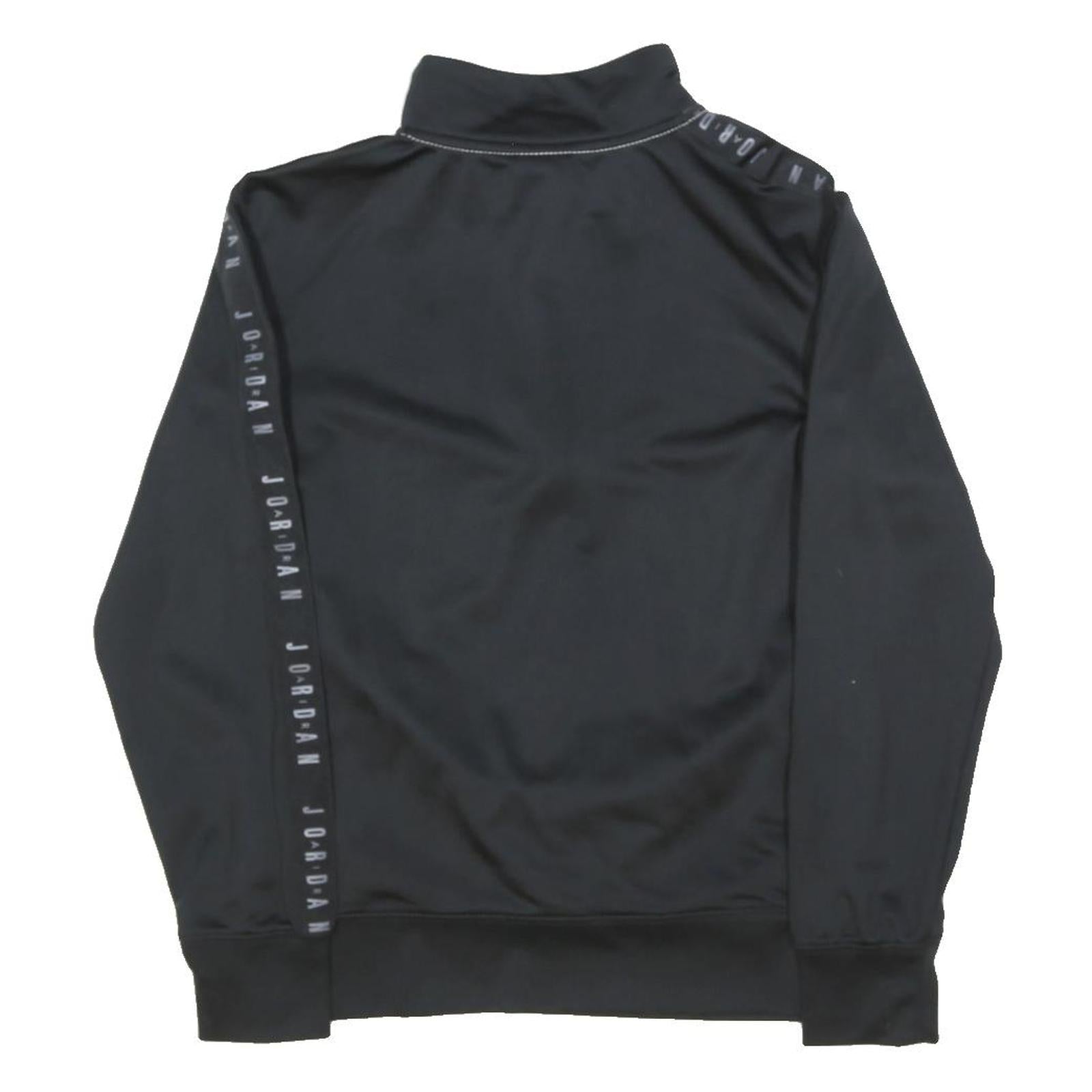 JORDAN Boys Black & White Sports Half Zip Polyester Jacket 10-11Y Track Top