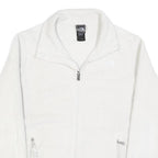 THE NORTH FACE Womens White Outdoor Jacket L Polyester Zip Plain Warm Layer