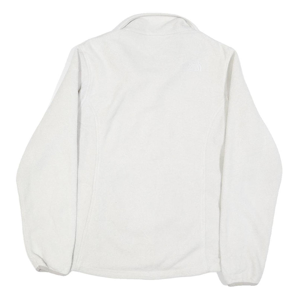 THE NORTH FACE Womens White Outdoor Jacket L Polyester Zip Plain Warm Layer