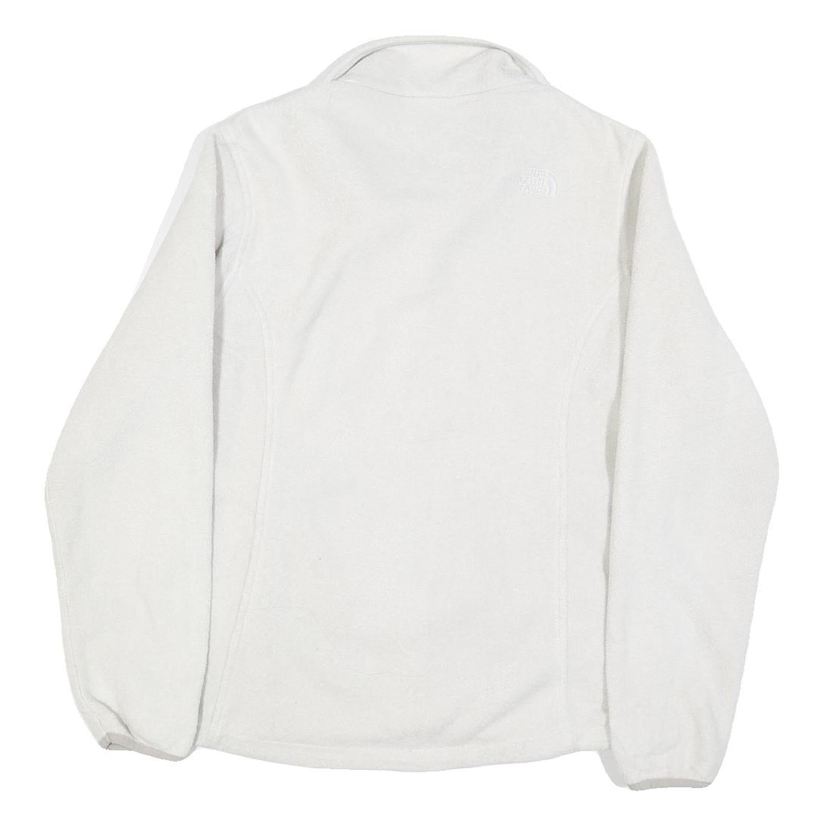 THE NORTH FACE Womens White Outdoor Jacket L Polyester Zip Plain Warm Layer