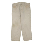 CARHARTT Mens Cotton Blend Beige Regular Fit Straight Leg Trousers W40 L32