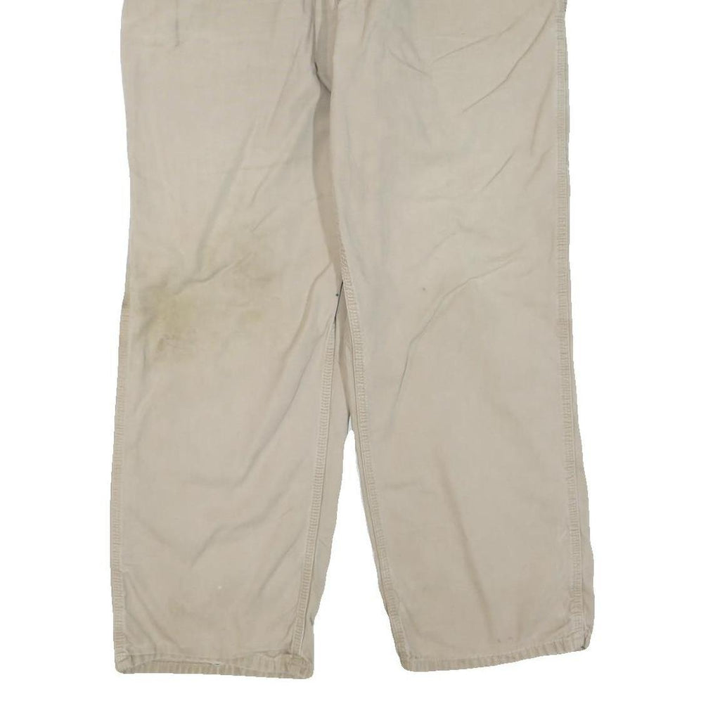 CARHARTT Mens Cotton Blend Beige Regular Fit Straight Leg Trousers W40 L32