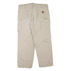 CARHARTT Mens Cotton Blend Beige Regular Fit Straight Leg Trousers W40 L32