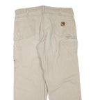 CARHARTT Mens Cotton Blend Beige Regular Fit Straight Leg Trousers W40 L32