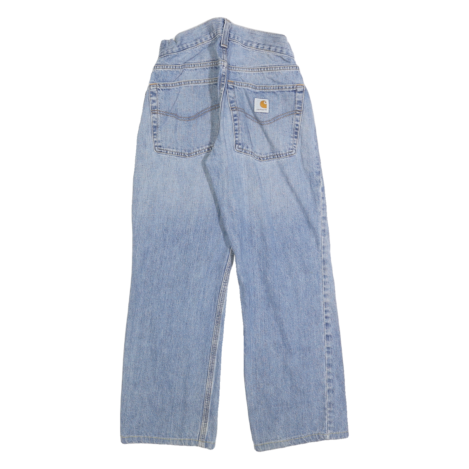 CARHARTT Womens Relaxed Jeans Blue Denim W26 L26 Classic Cotton Blend Zip