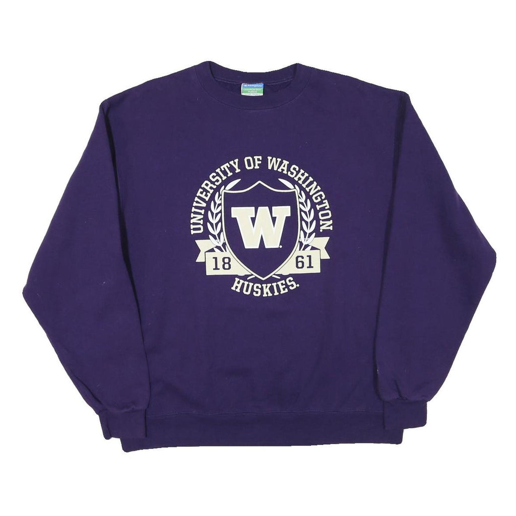 CHAMPION Mens Purple University Of Washington Crew Neck L Huskies Sweatshirt