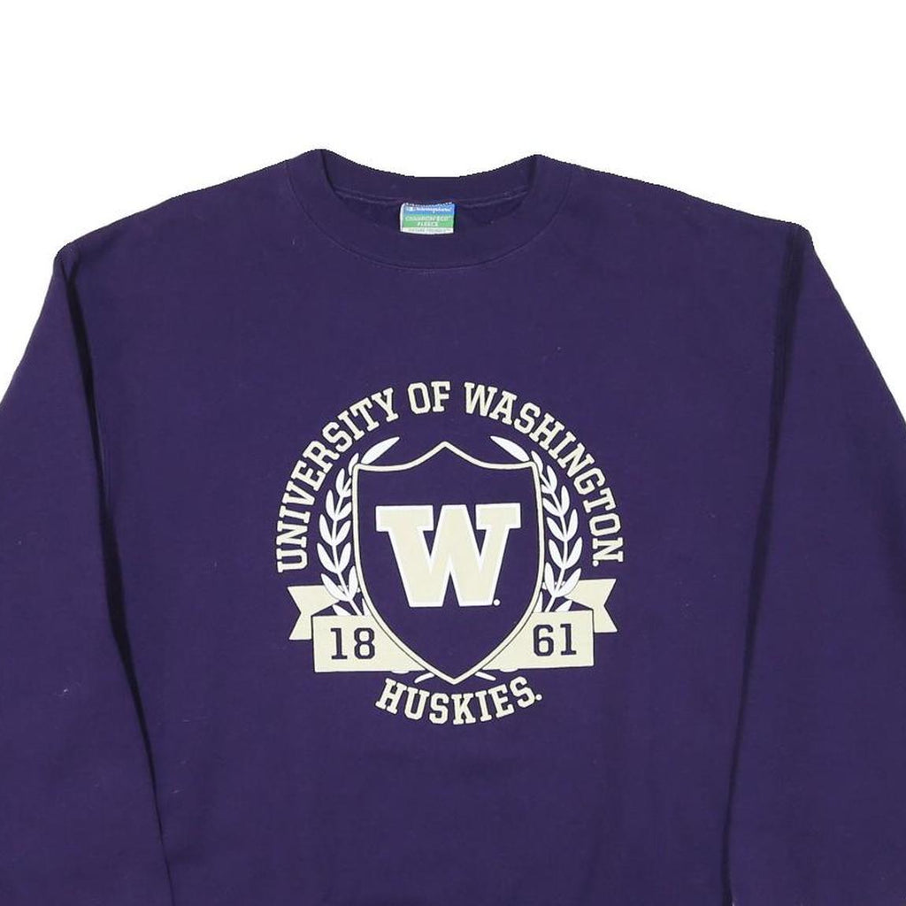 CHAMPION Mens Purple University Of Washington Crew Neck L Huskies Sweatshirt