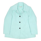 ANTHOLOGY Womens Aqua Blue Jacket UK 20 Polyester Button Closure Classic Fit