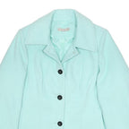 ANTHOLOGY Womens Aqua Blue Jacket UK 20 Polyester Button Closure Classic Fit