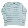 CALVIN KLEIN JEANS Womens Patterned Jumper Blue Striped Chunky Knit L