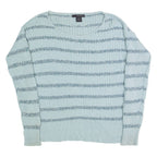 CALVIN KLEIN JEANS Womens Patterned Jumper Blue Striped Chunky Knit L