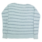 CALVIN KLEIN JEANS Womens Patterned Jumper Blue Striped Chunky Knit L