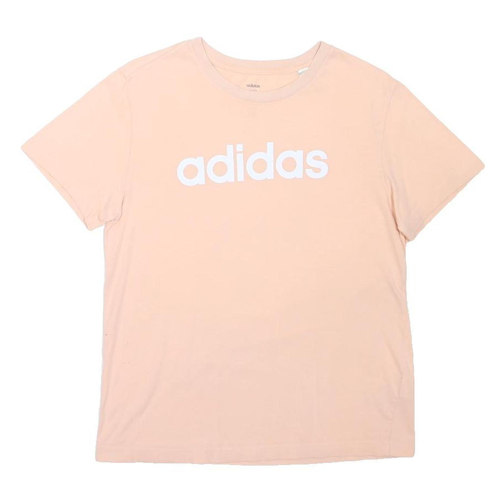 ADIDAS Mens Peach T-Shirt XS Short Sleeve Crew Neck Cotton Blend Casual