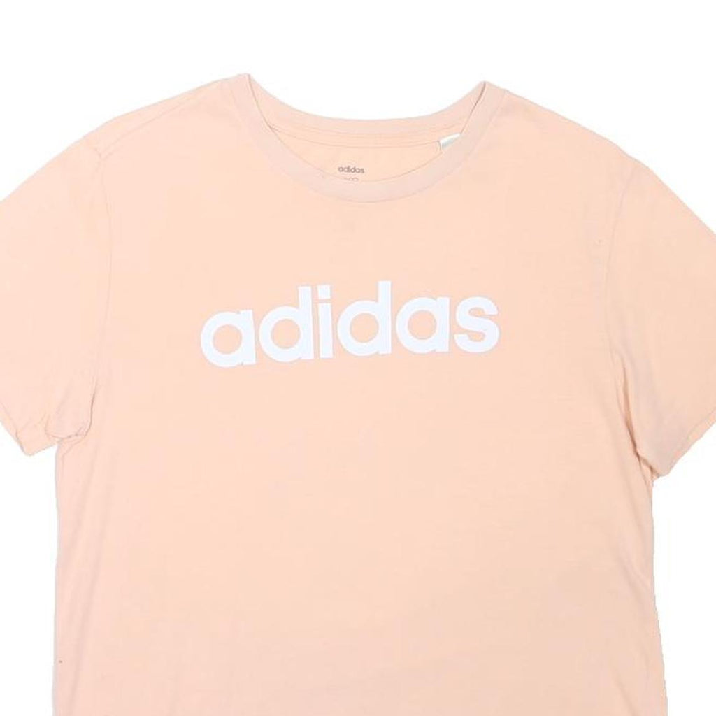 ADIDAS Mens Peach T-Shirt XS Short Sleeve Crew Neck Cotton Blend Casual