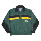 LOGO 7 Mens Green & Black Green Bay Packers NFL Nylon Jacket 2XL Zip