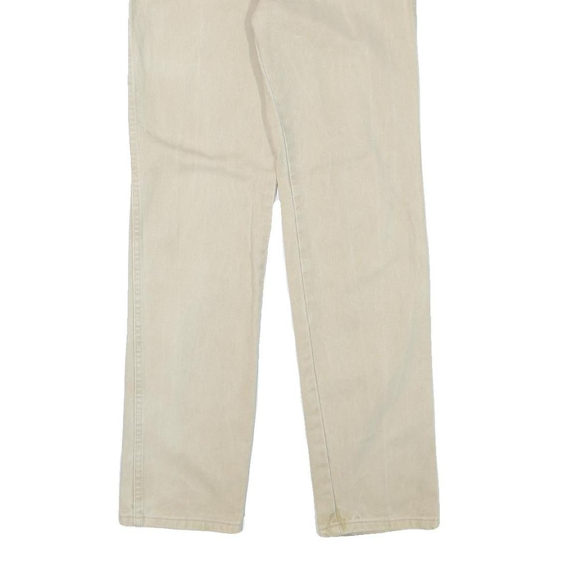 WRANGLER Mens Jeans Beige Regular Straight Denim Light W25 L33 Cotton Blend Zip