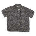 BATICK BAY Mens Black Pattern Shirt XL Relaxed Fit Button Collar Short Sleeve