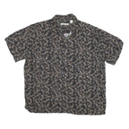 BATICK BAY Mens Black Pattern Shirt XL Relaxed Fit Button Collar Short Sleeve