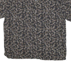 BATICK BAY Mens Black Pattern Shirt XL Relaxed Fit Button Collar Short Sleeve