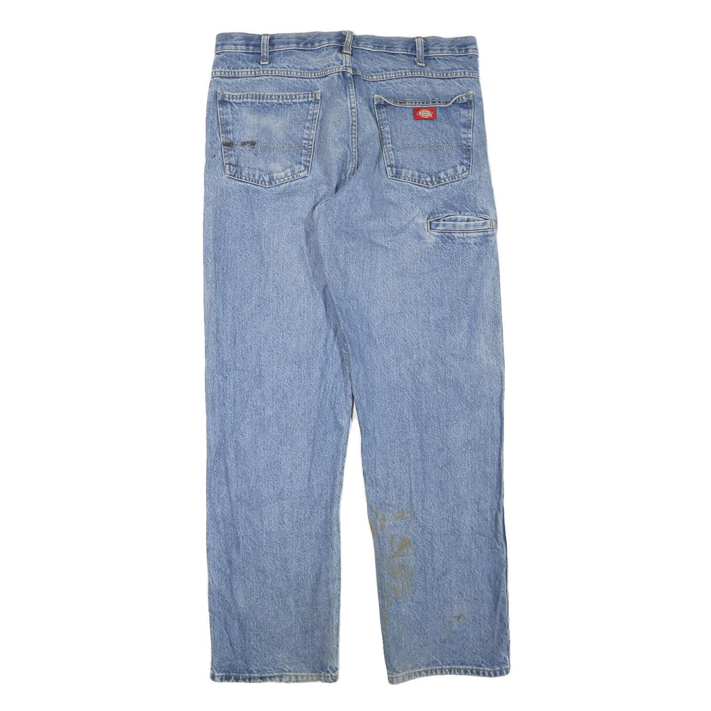 DICKIES Mens Jeans Blue Regular Straight Denim Medium W36 L33 Workwear
